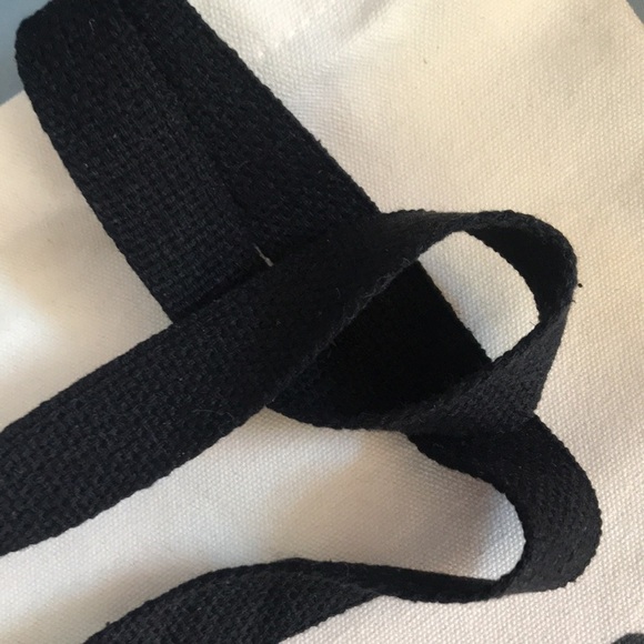 NWOT Not from Mars cream & black heavy duty canvas tote bag, book bag, carry all - Picture 6 of 8